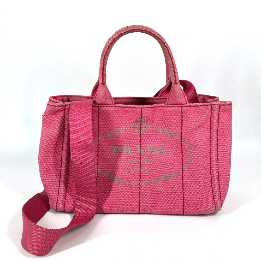 PRADA Handbag canvas pink Canapa Women Used Authentic