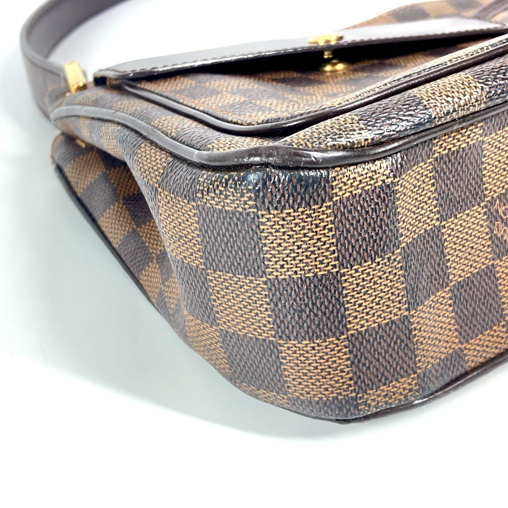 LOUIS VUITTON Shoulder Bag N51129 Damier canvas Brown Damier Aubagne Women Used Authentic