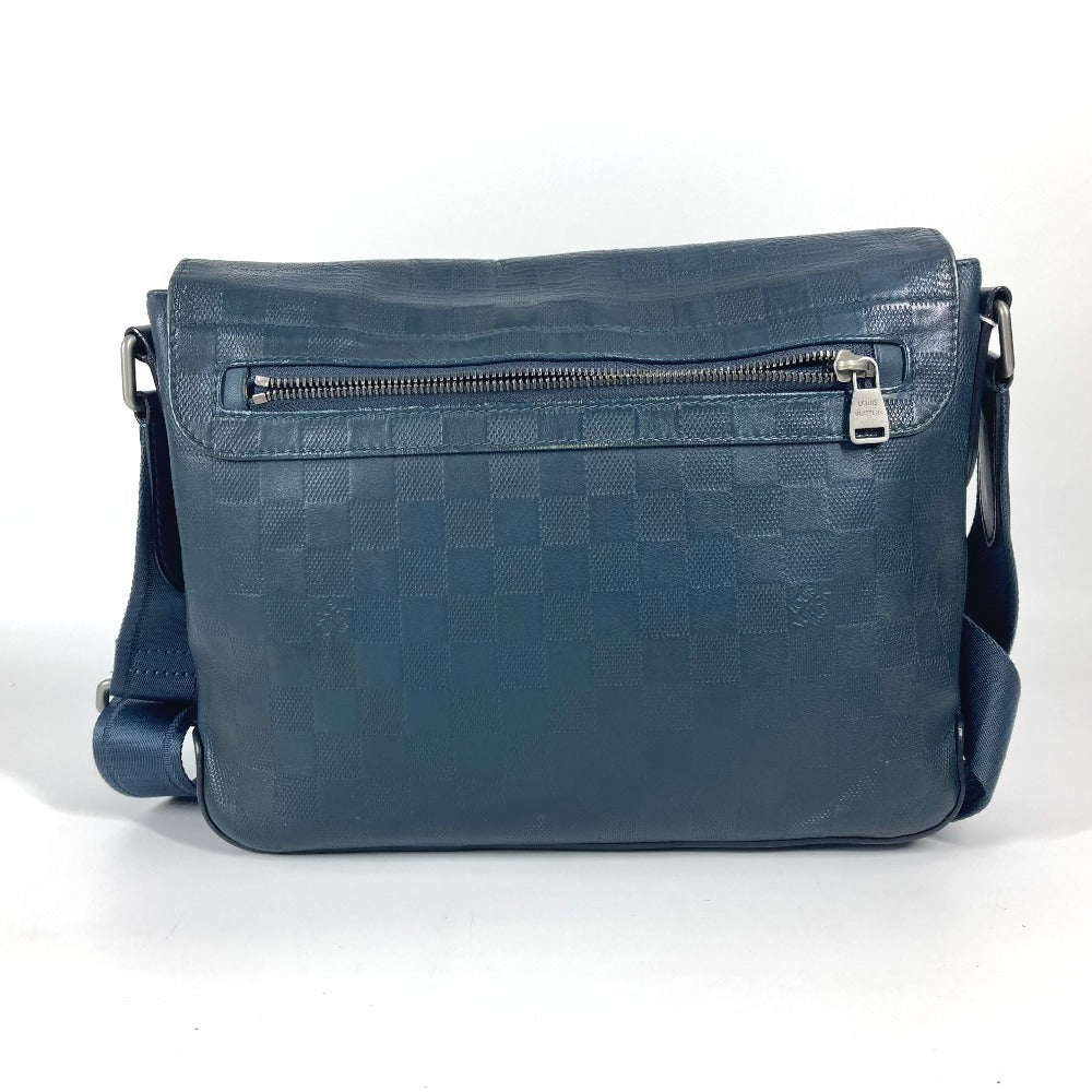 LOUIS VUITTON Shoulder Bag N41285 Damier Anfini Leather Navy Damier Anfini District PM unisex(Unisex) Used Authentic