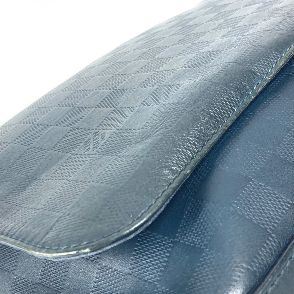 LOUIS VUITTON Shoulder Bag N41285 Damier Anfini Leather Navy Damier Anfini District PM unisex(Unisex) Used Authentic
