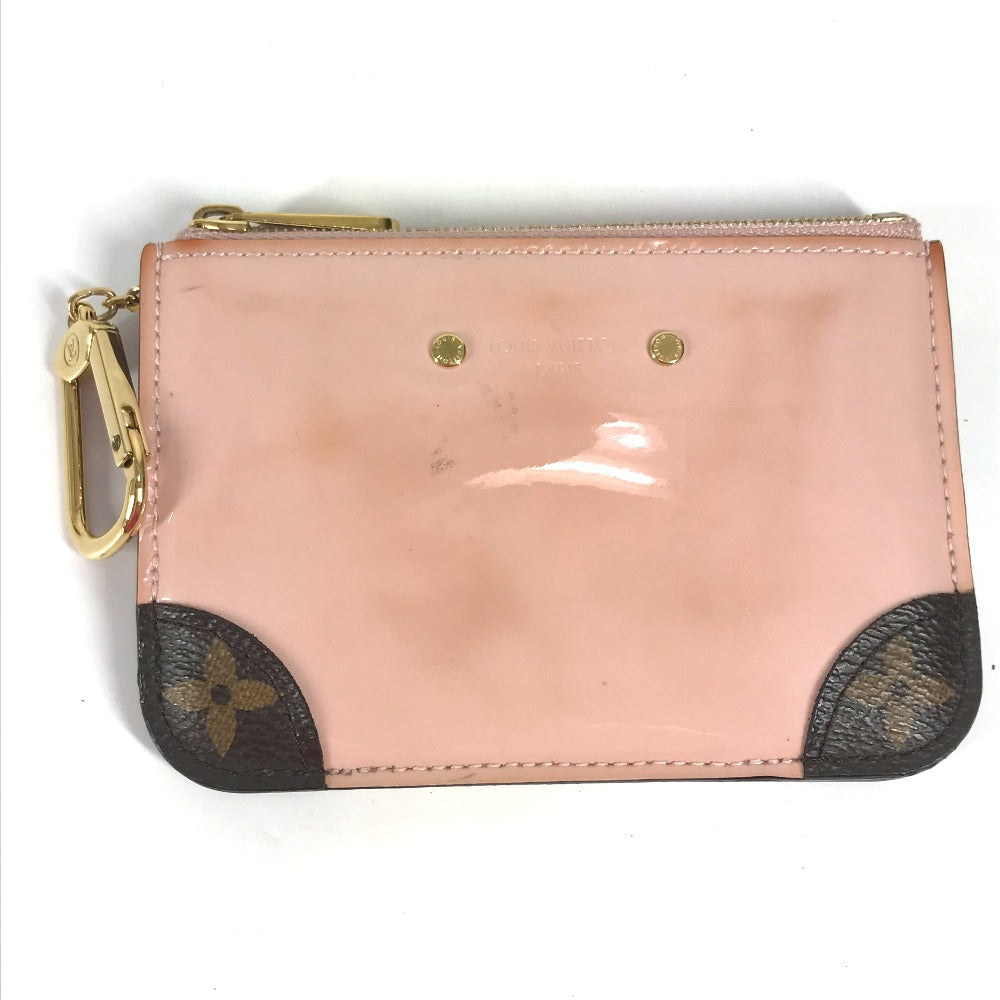LOUIS VUITTON Coin case M63853 Patent leather pink Monogram Vernis Miroir Pochette cree