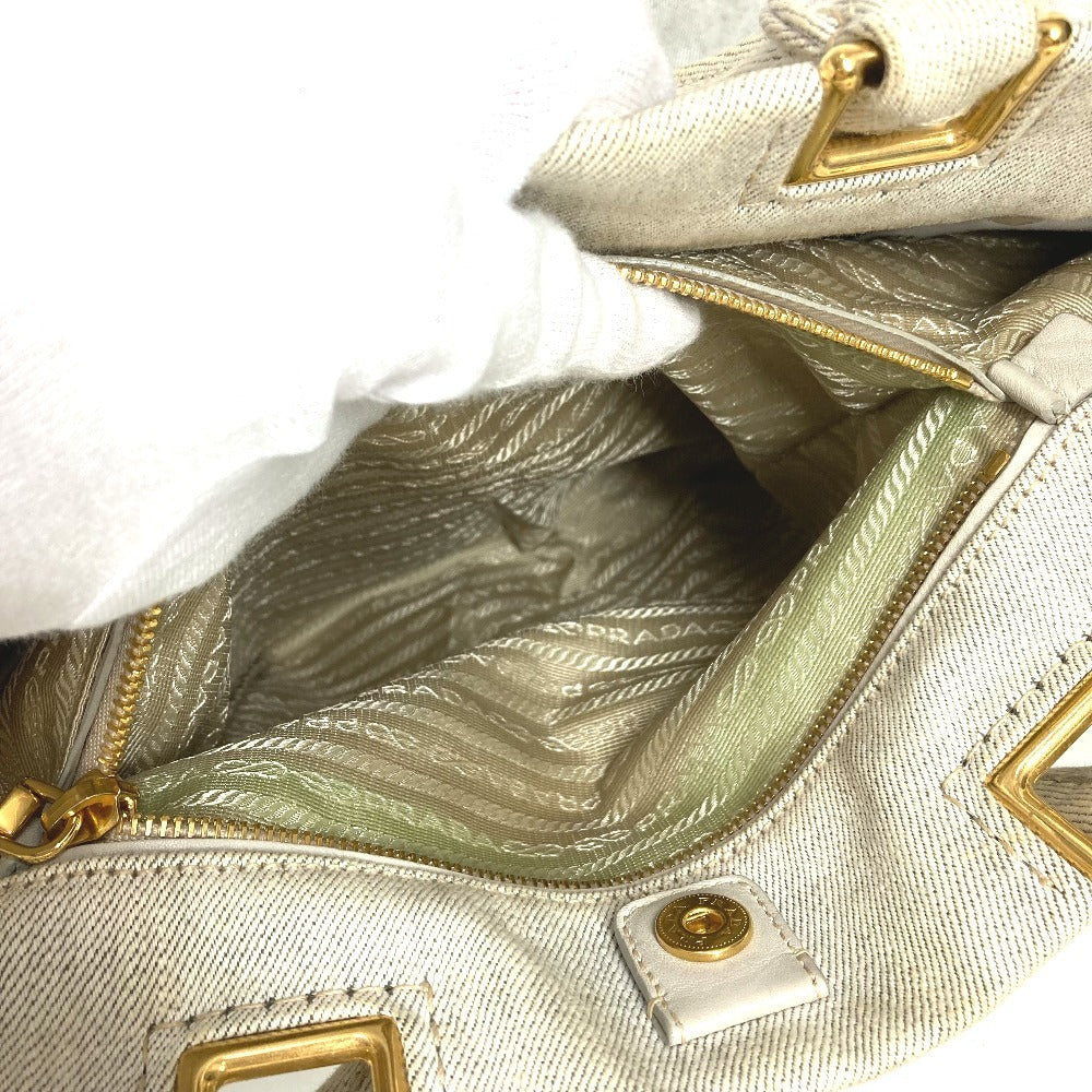 PRADA Shoulder Bag canvas Ivorytype 2WAY bag Canapa logo
