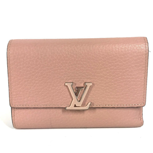 LOUIS VUITTON Trifold wallet M62156 Taurillon Clemence pink Portefeuille Capsine