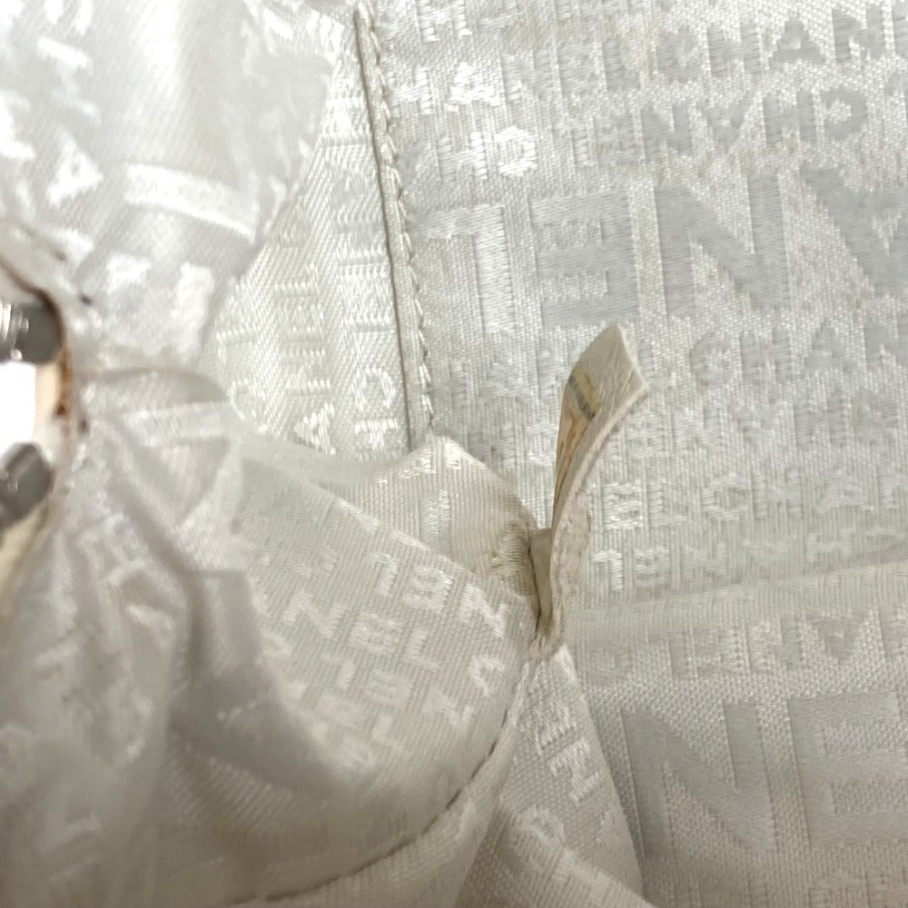CHANEL Shoulder Bag Leather / canvas Ivorytype logo