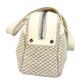 CHANEL Shoulder Bag Leather / canvas Ivorytype logo