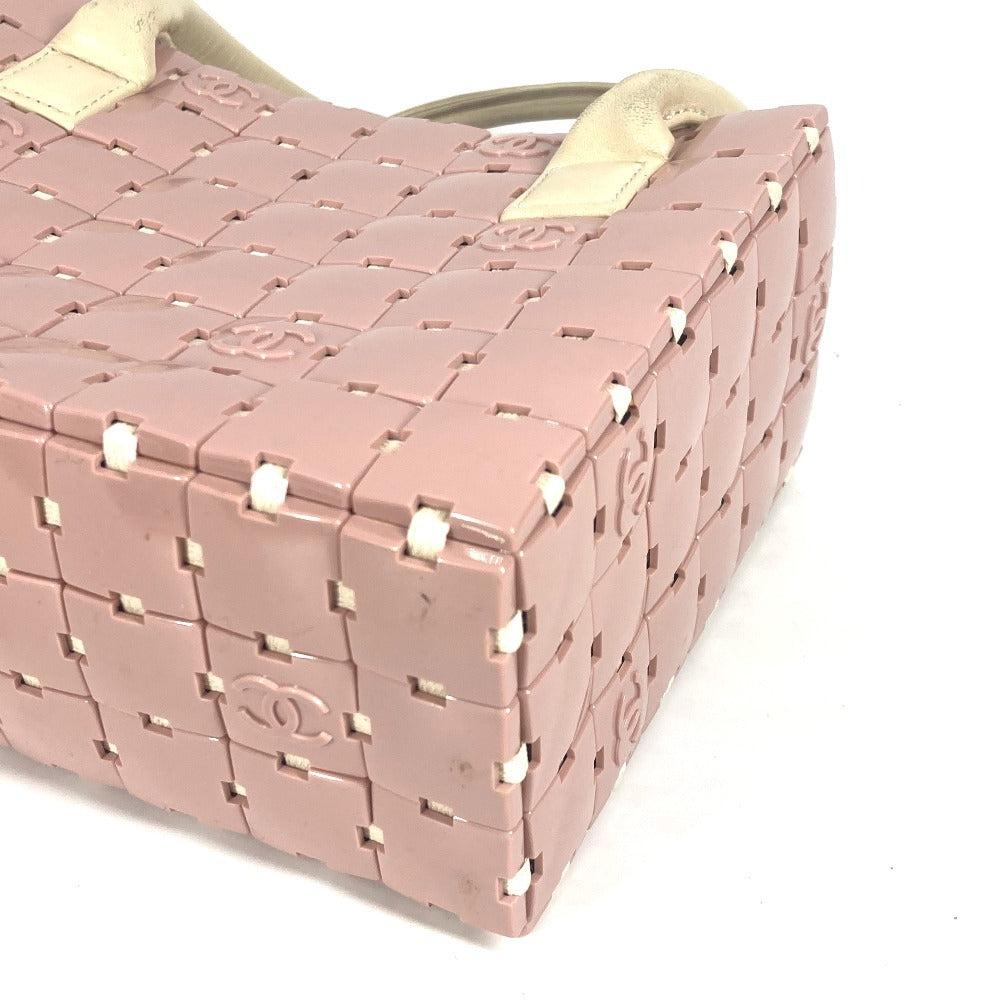 CHANEL Handbag Plastic, Leather pink Puzzle bag