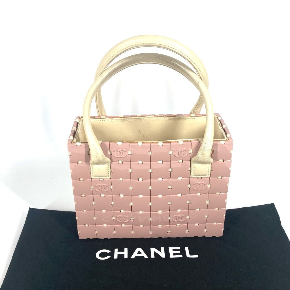 CHANEL Handbag Plastic, Leather pink Puzzle bag