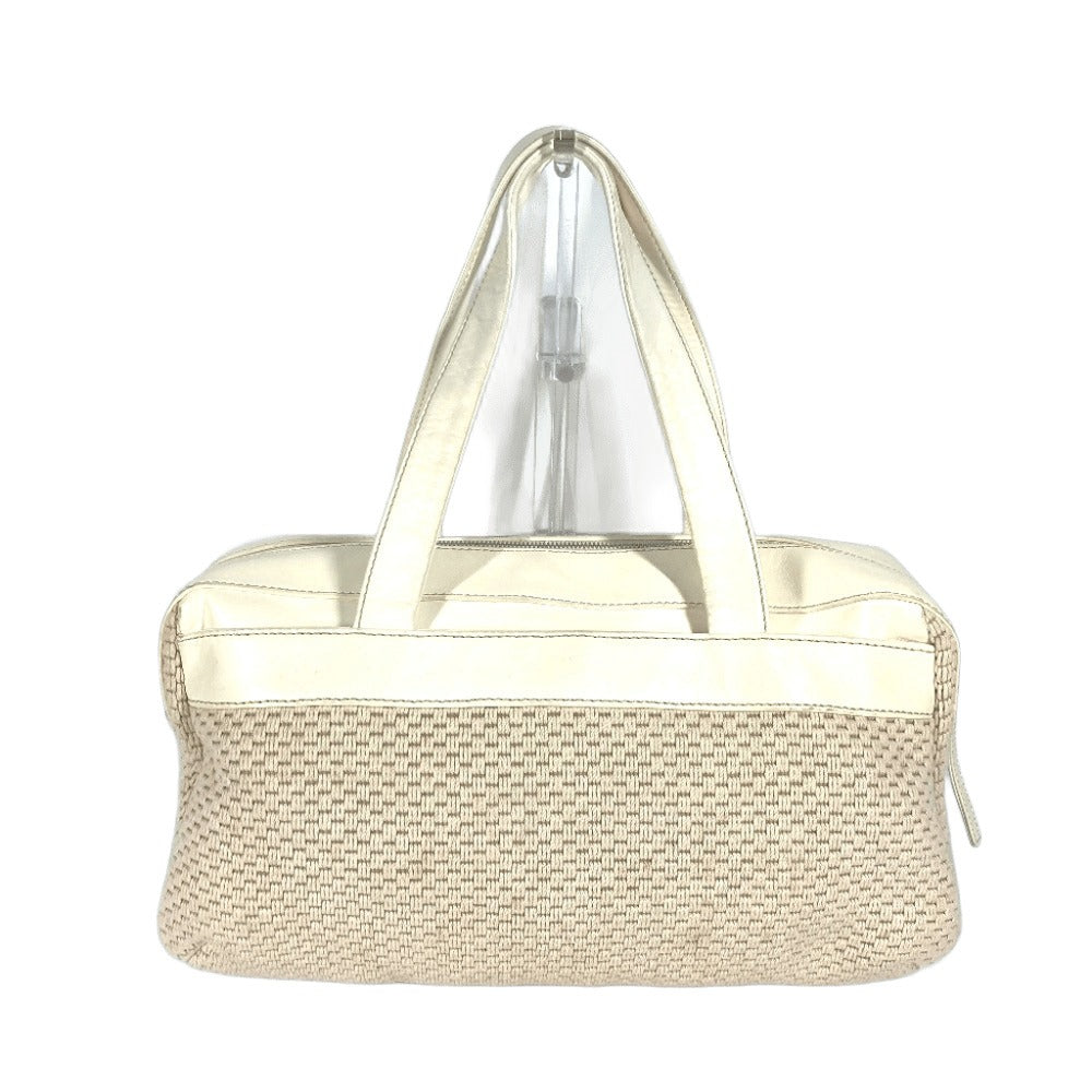 CHANEL Handbag Leather / canvas beige CC COCO Mark logo