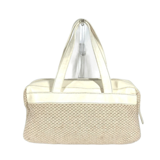 CHANEL Handbag Leather / canvas beige CC COCO Mark logo