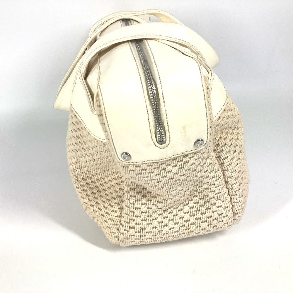 CHANEL Handbag Leather / canvas beige CC COCO Mark logo