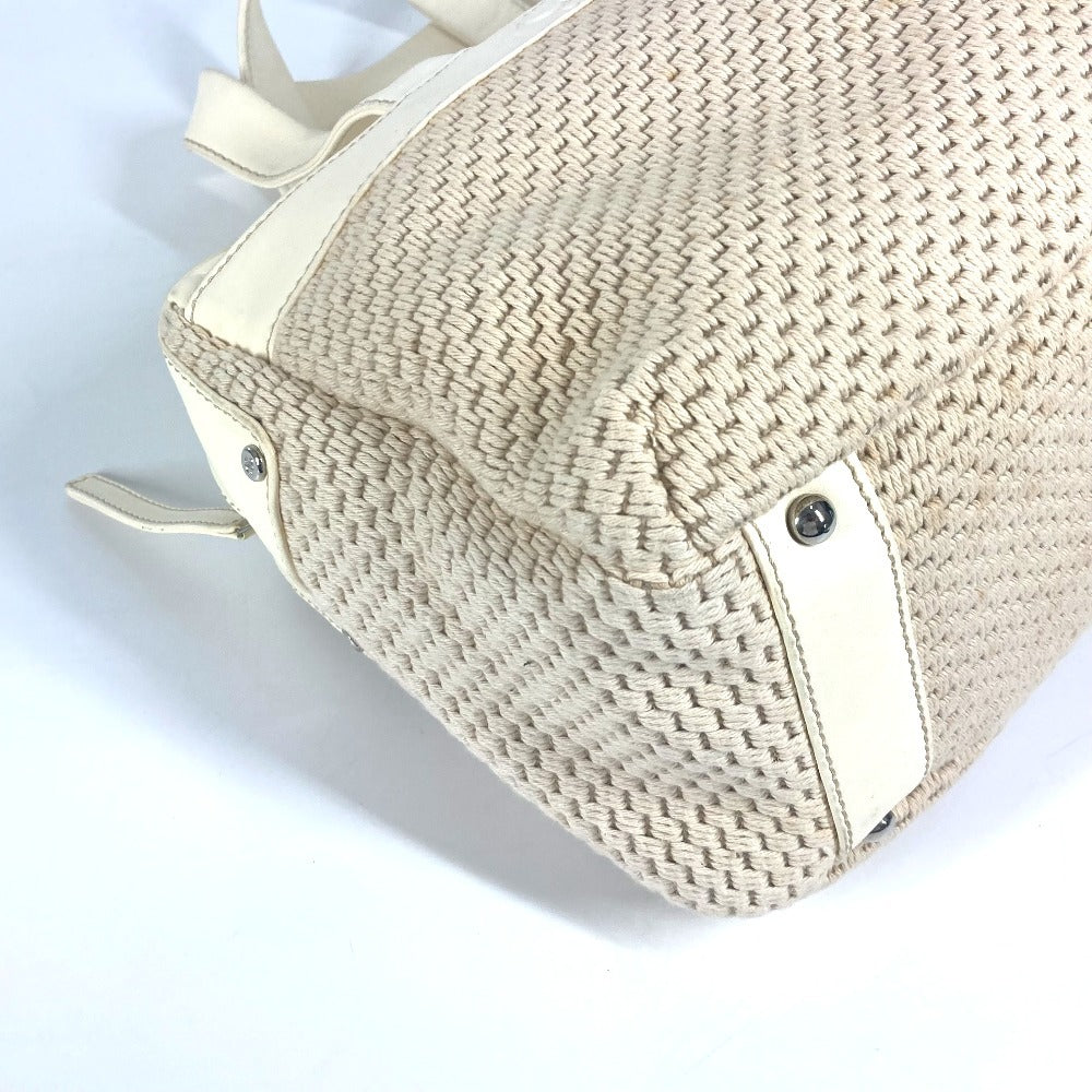 CHANEL Handbag Leather / canvas beige CC COCO Mark logo