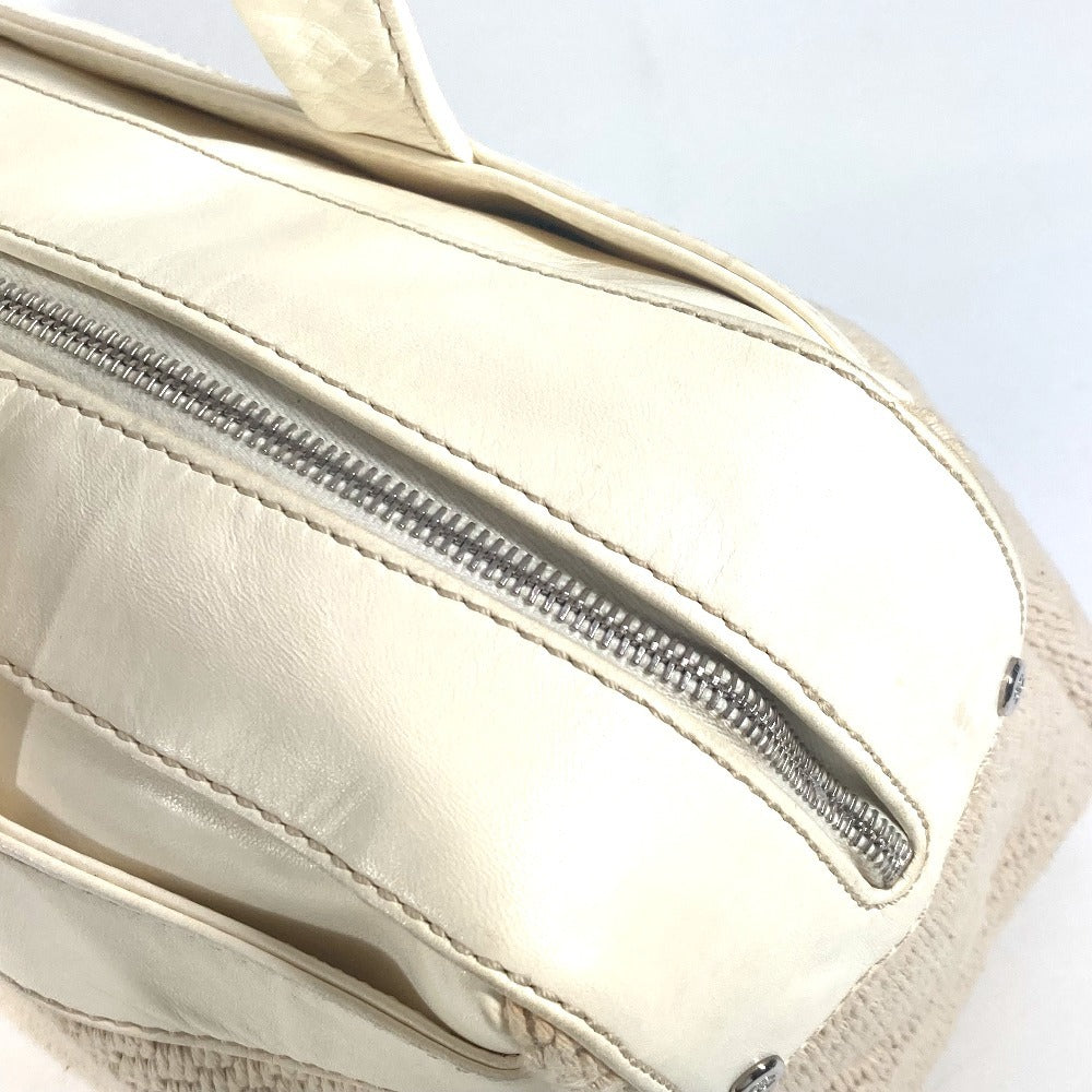 CHANEL Handbag Leather / canvas beige CC COCO Mark logo