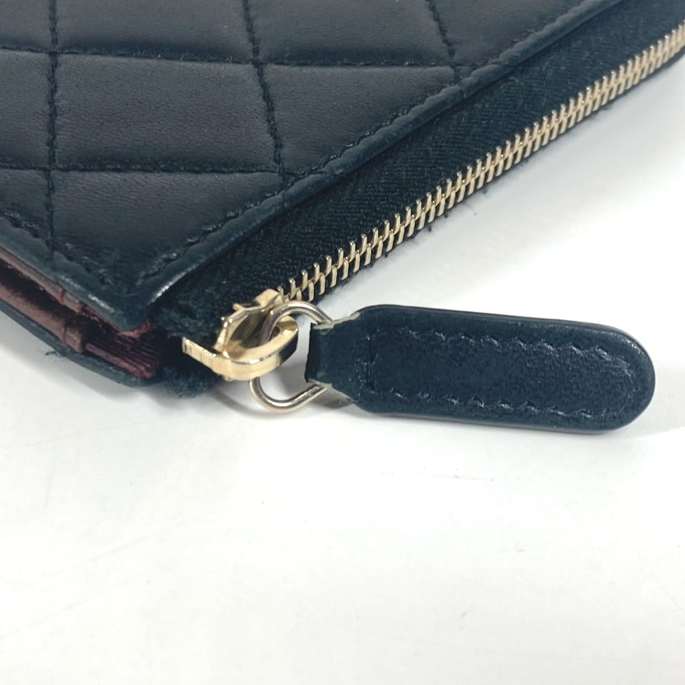 CHANEL Coin case lambskin black CC COCO Mark logo Matelasse quilting