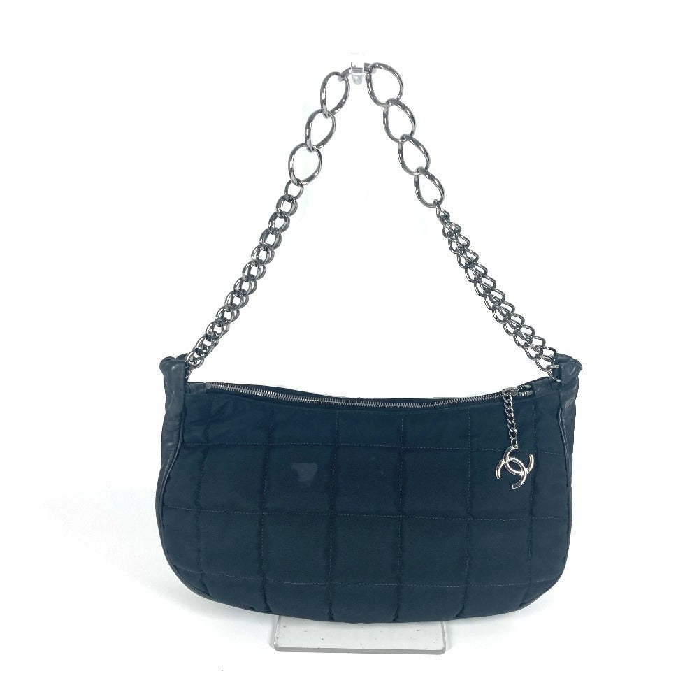CHANEL Shoulder Bag Leather / nylon black CC COCO Mark Chocolate Bar