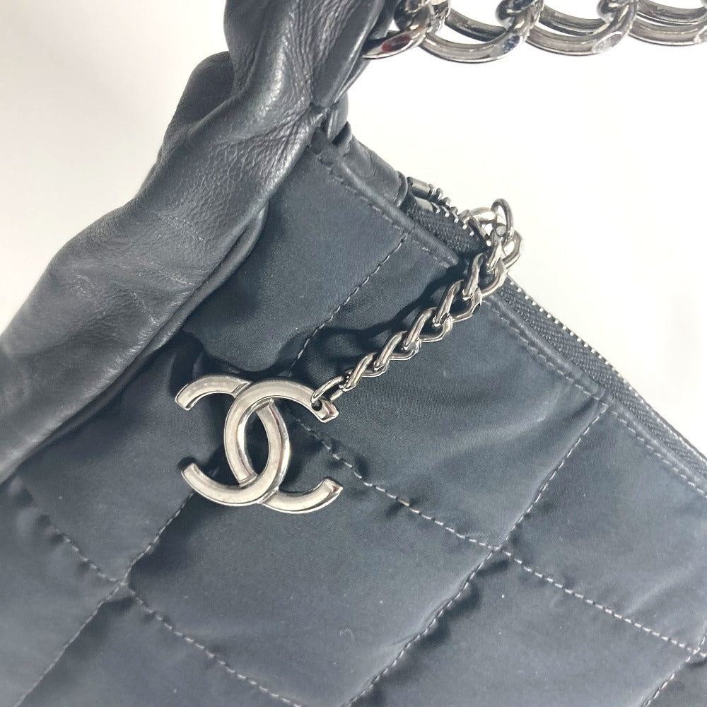 CHANEL Shoulder Bag Leather / nylon black CC COCO Mark Chocolate Bar