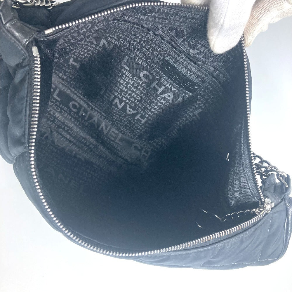 CHANEL Shoulder Bag Leather / nylon black CC COCO Mark Chocolate Bar