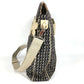 CHANEL Shoulder Bag Leather / canvas black Clover logo