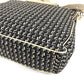 CHANEL Shoulder Bag Leather / canvas black Clover logo