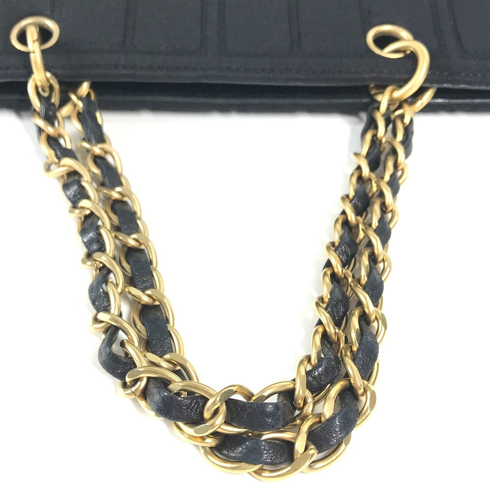 CHANEL Shoulder Bag Jersey black CC COCO Mark Chocolate Bar