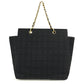 CHANEL Shoulder Bag Jersey black CC COCO Mark Chocolate Bar