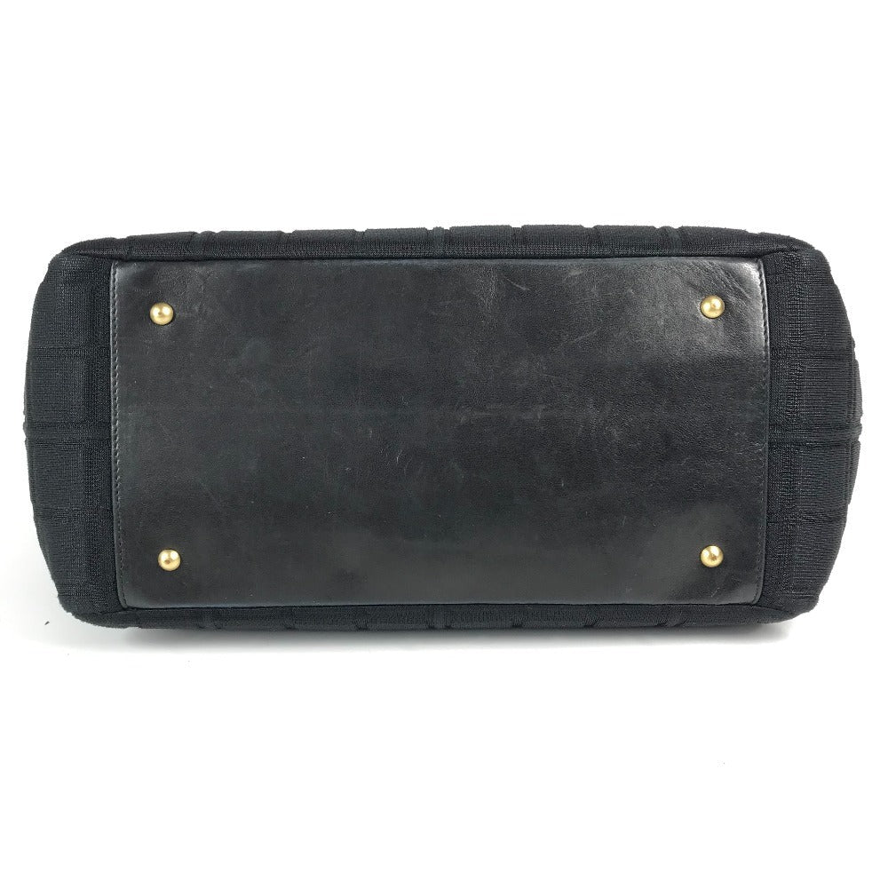 CHANEL Shoulder Bag Jersey black CC COCO Mark Chocolate Bar