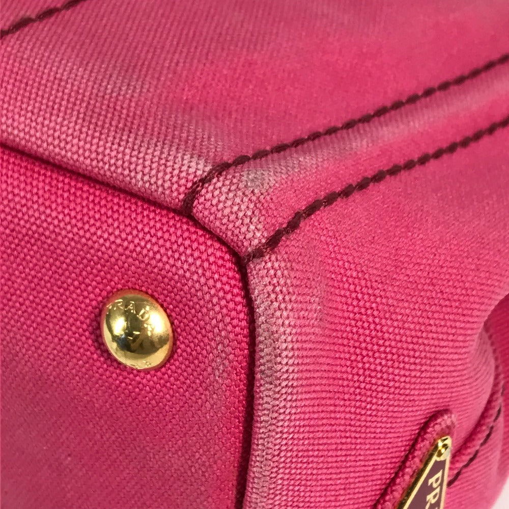 PRADA Handbag canvas pink Canapa logo