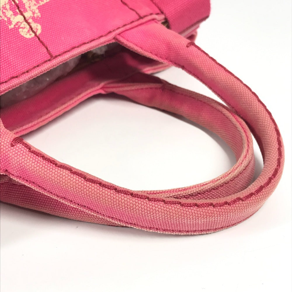 PRADA Handbag canvas pink Canapa logo