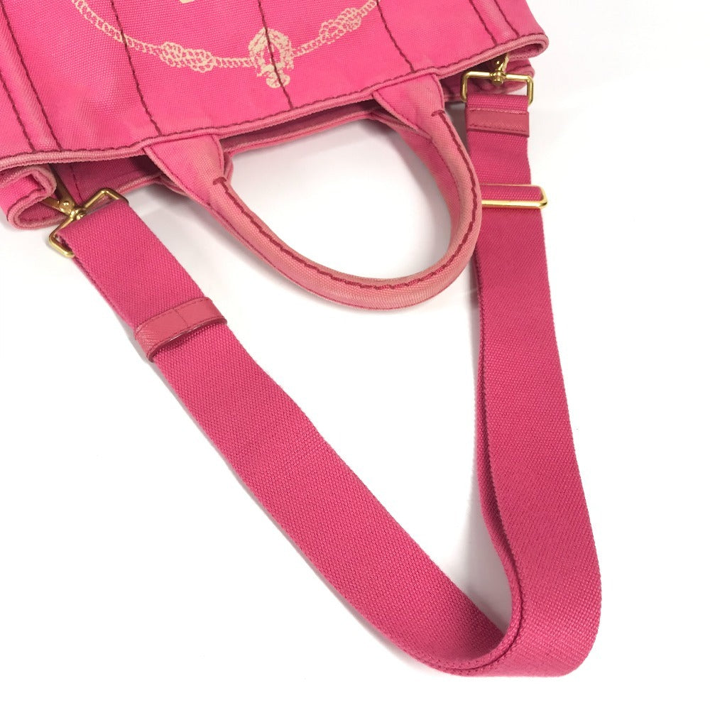 PRADA Handbag canvas pink Canapa logo