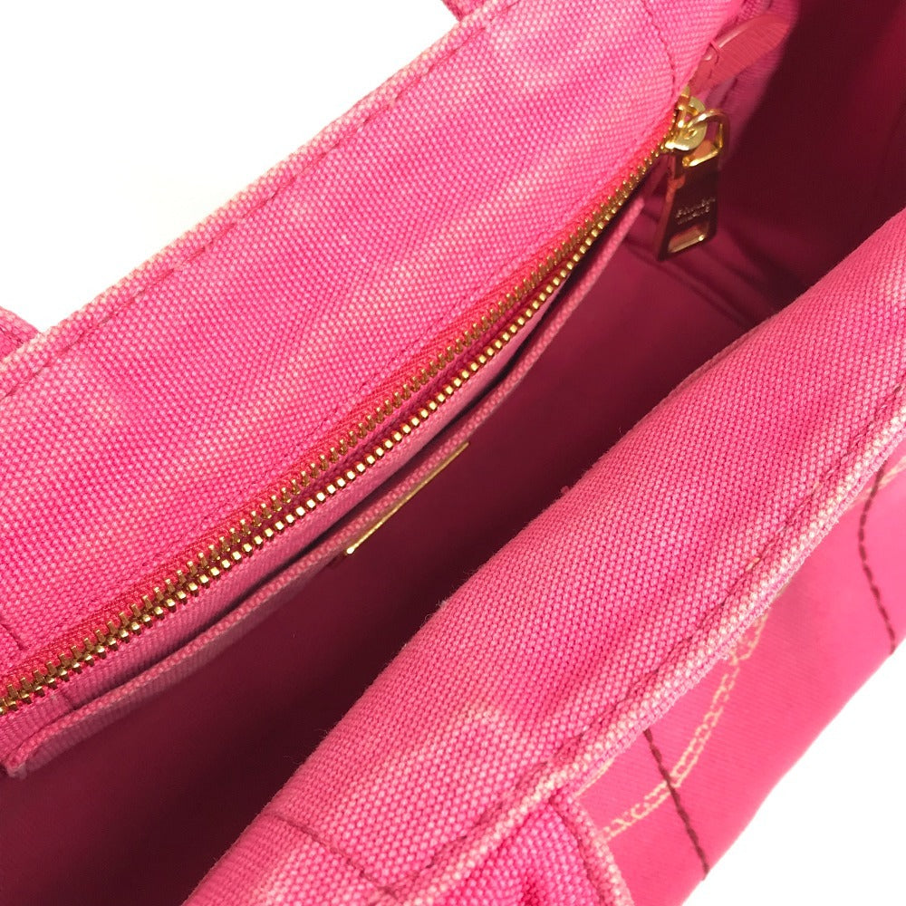 PRADA Handbag canvas pink Canapa logo
