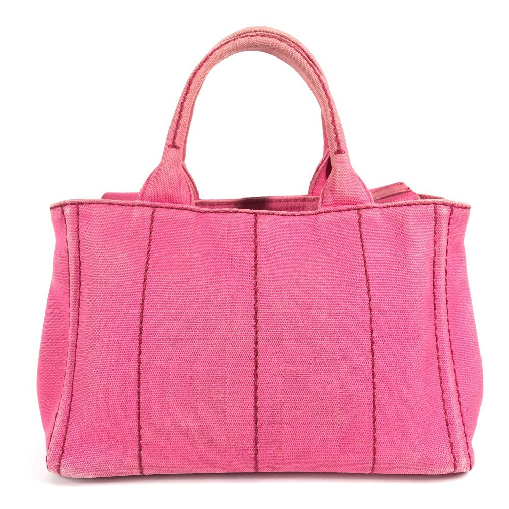 PRADA Handbag canvas pink Canapa logo