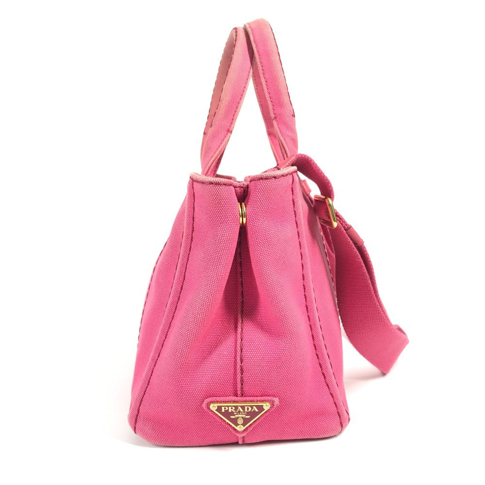 PRADA Handbag canvas pink Canapa logo
