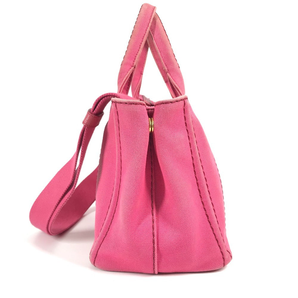 PRADA Handbag canvas pink Canapa logo