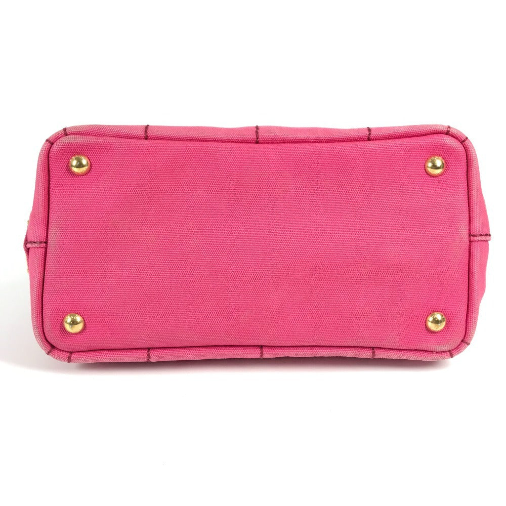 PRADA Handbag canvas pink Canapa logo