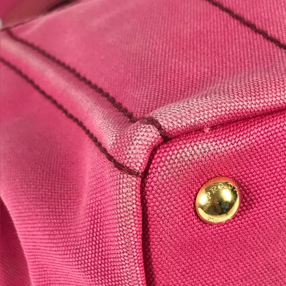 PRADA Handbag canvas pink Canapa logo
