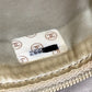 CHANEL Shoulder Bag canvas beige vintage logo matelassé quilted fringe tassel