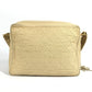 CHANEL Shoulder Bag canvas beige vintage logo matelassé quilted fringe tassel