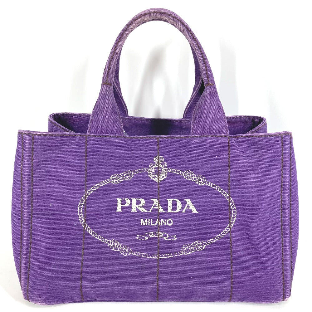 PRADA Handbag canvas purple logo Canapa