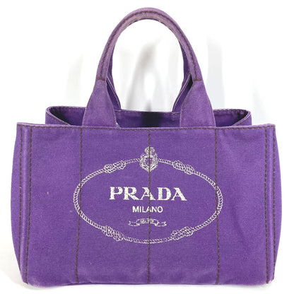 PRADA Handbag canvas purple logo Canapa