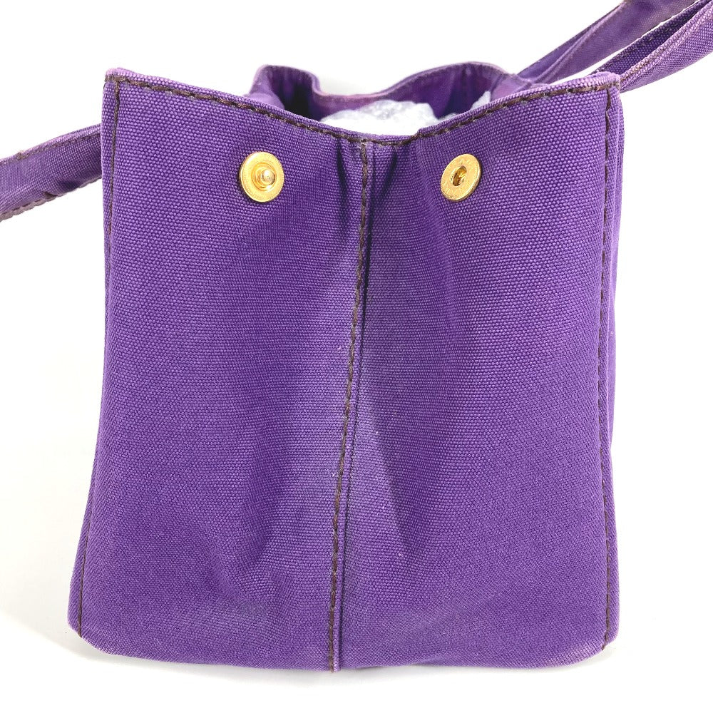 PRADA Handbag canvas purple logo Canapa