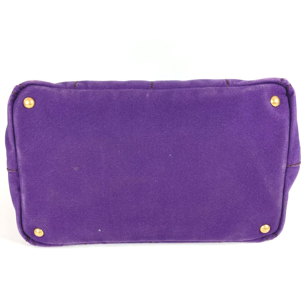 PRADA Handbag canvas purple logo Canapa