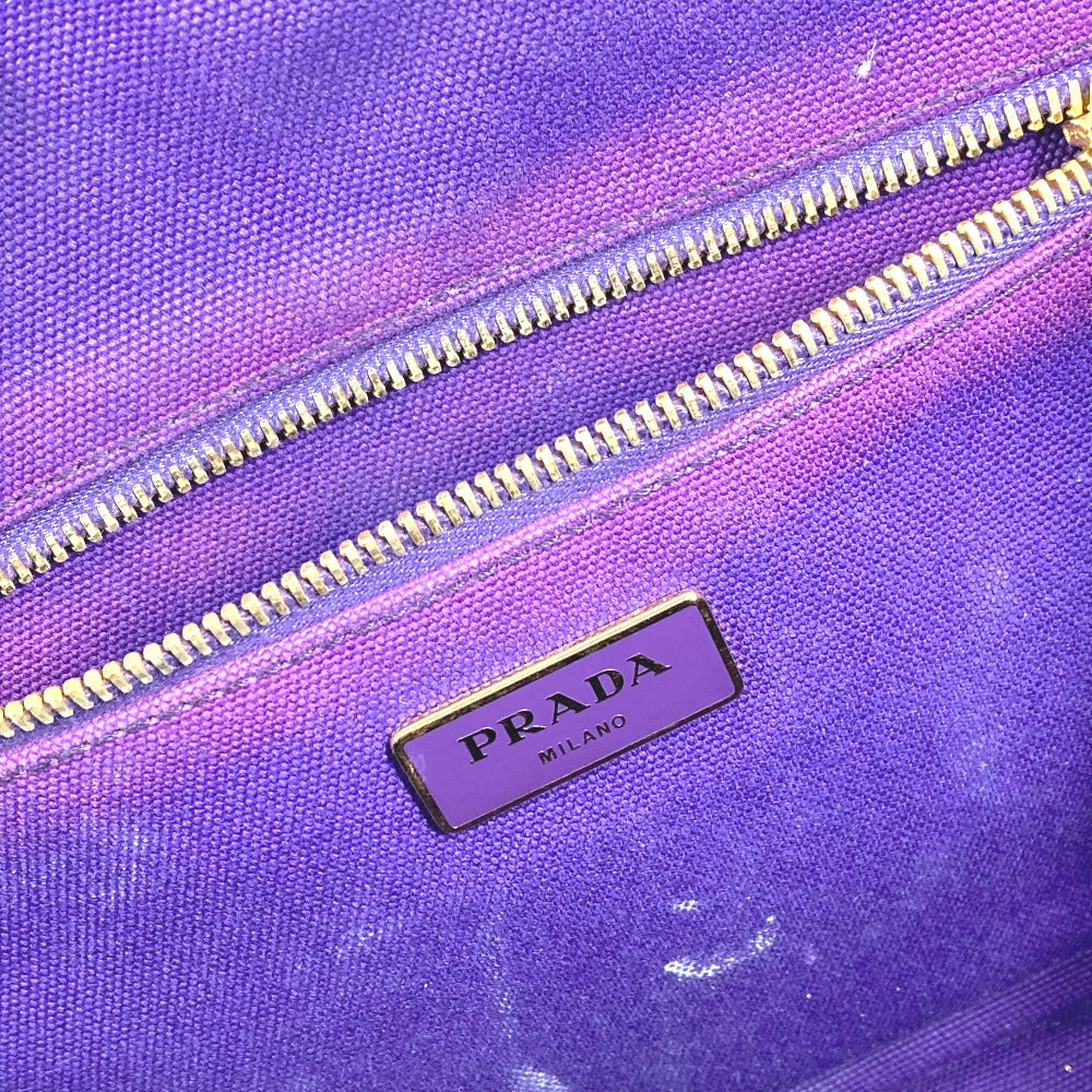 PRADA Handbag canvas purple logo Canapa
