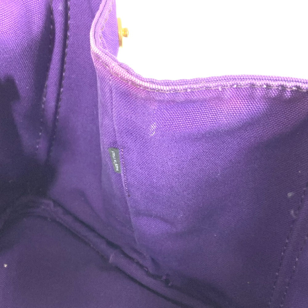 PRADA Handbag canvas purple logo Canapa