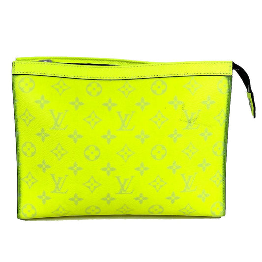 LOUIS VUITTON Clutch bag M30946 Taiga Leather, Monogram Canvas yellow Taigalama Pochette Voyage MM