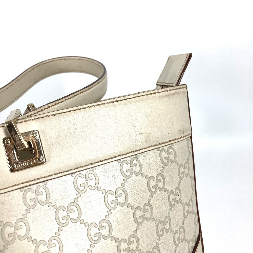 GUCCI Shoulder Bag 145993 Sima leather Off-white type GG Guccissima logo