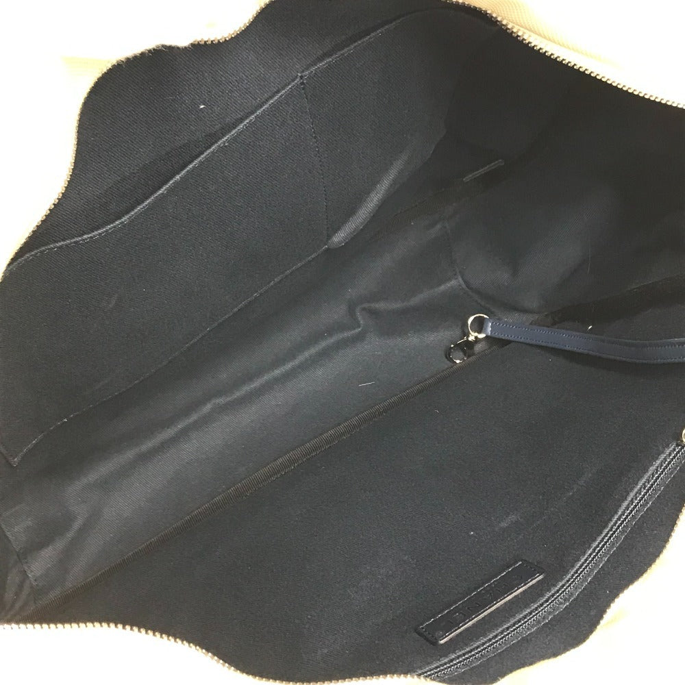 CHANEL Shoulder Bag Leather / canvas white Airline CC COCO Mark logo