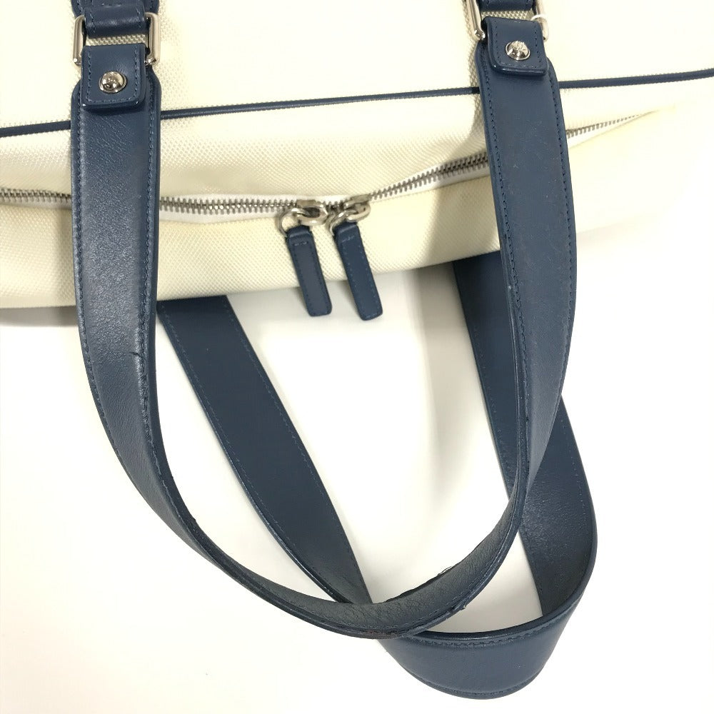 CHANEL Shoulder Bag Leather / canvas white Airline CC COCO Mark logo