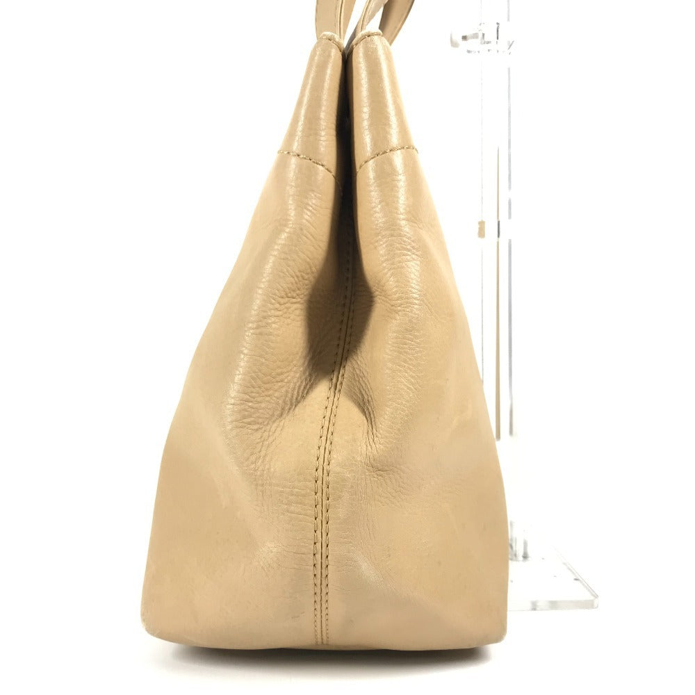 CHANEL Handbag leather beige Turnlock CC COCO Mark