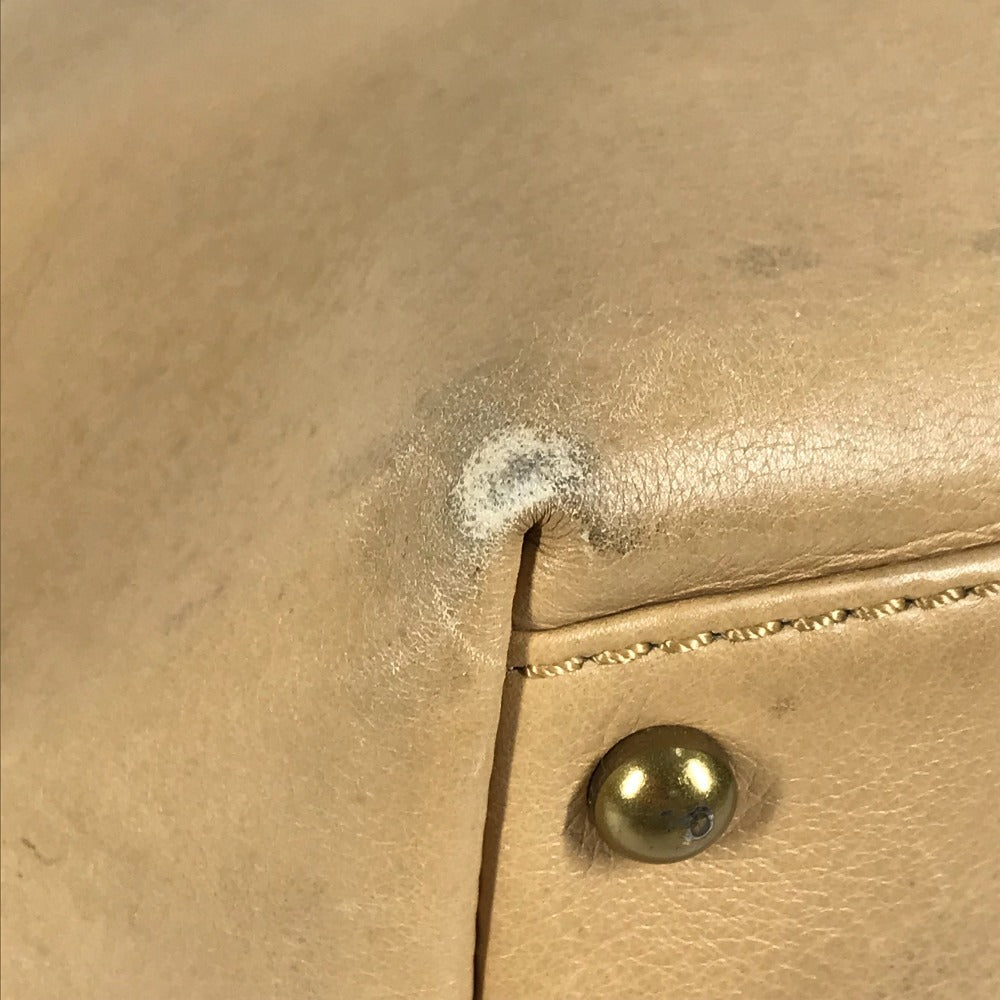 CHANEL Handbag leather beige Turnlock CC COCO Mark