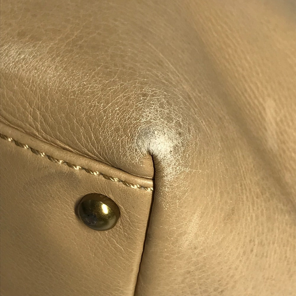 CHANEL Handbag leather beige Turnlock CC COCO Mark