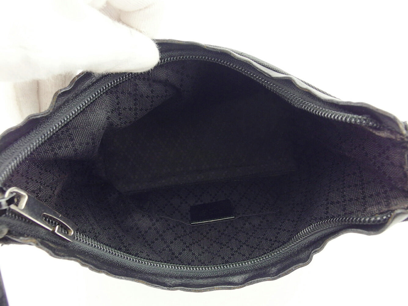 GUCCI Handbag Black Silver Old Gucci